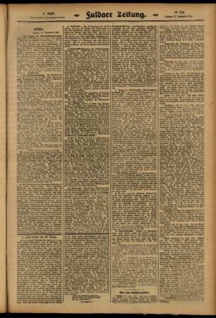 Zweite Ausgabe vom Samstag, den 27. September 1913.