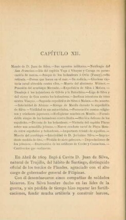 Capítulo XII. Mando de D. Juan de Silva. - ...