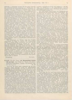 23-25 [Rezension] Erhardt, Franz, Die Wechselwirkung zwischen Leib und Seele