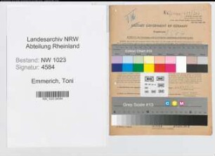 Entnazifizierung Toni Emmerich , geb. 07.07.1895 (Verwlatungsangestellter)