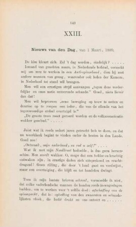 XXIII. Nieuws van den dag, van 1 Maart, 1889
