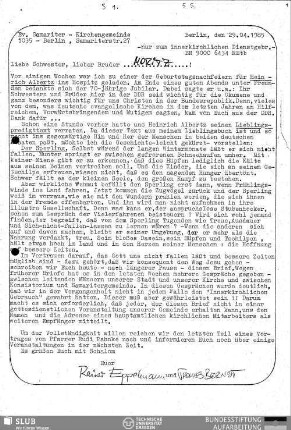 1985,Apr.: Informationsbrief für unsere Mitarbeiter