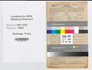 Entnazifizierung Franz Reisinger, geb. 18.01.1908 (Kaufm.Angest.)