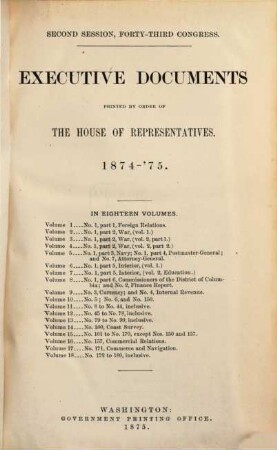 House documents. [276,7.] 1874/75 = Congress 43, Sess. 2