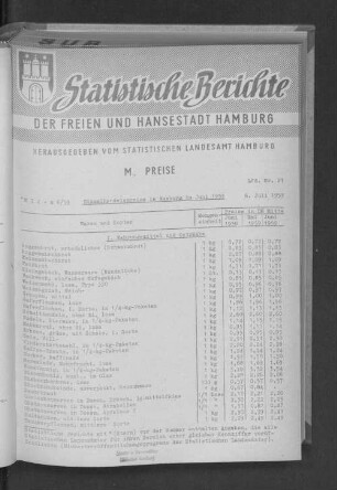 Einzelhandelspreise in Hamburg im Juni 1959 : Lfd. Nr. 21