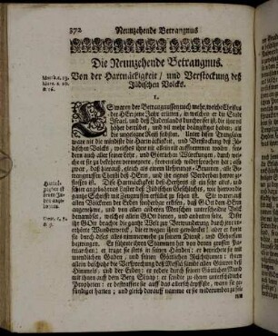 Die Neunzehende Betrangnus. Von der Hartnäckigkeit/ und Verstockung deß Jüdischen Volcks