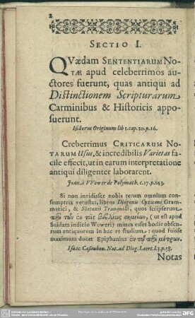 [Sectiones I. - XV.]