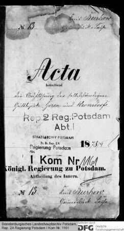 Auflösung der selbständigen Gutsbezirke Gosen und Wernsdorf