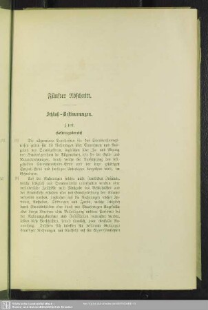 Fünfter Abschnitt. Schluß-Bestimmungen