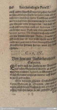 Cap. IV. Von dem mit Zucker bereiteten Salpeter.