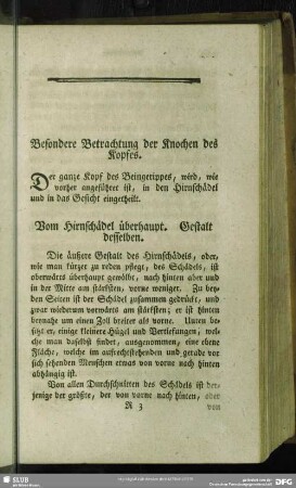 Besondere Betrachtung der Knochen des Kopfes