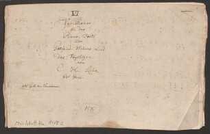 Variations, pf, op. 61, G-Dur - BSB Mus.Schott.Ha 1478-2 : [title page:] VI // Variationen // für das // Piano = Forte // über Gottfried Webers Lied // das Vögelchen // von // C. H. Rink // 61.|t|e|s| Werk. // 4|t|e|s|. Heft von Variationen.