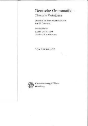 "Als ich aber im besten Thun war" : Verwendungsweisen des Verbs "tun" in H.J.Ch. von Grimmelshausens "Simplicius Simplicissimus"