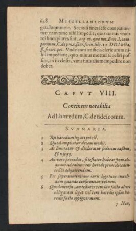 Capvt VIII.
