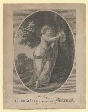 "Charlotte couronne la devise de Werther". Lotte bekränzt das Motto Werthers