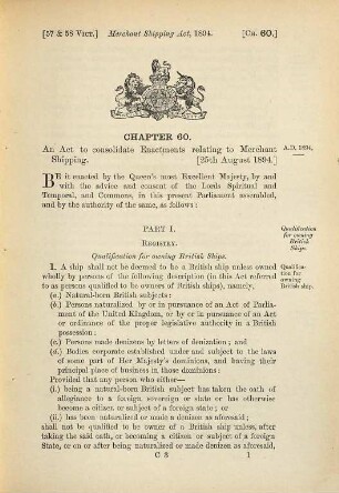 Merchant Shipping Act, 1894 : (57 & 58 Vict. Ch. 60)