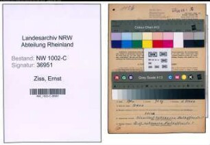 Entnazifizierung Ernst Ziss, geb. 06.11.1911 (Kaufmann)