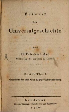 Entwurf der Universalgeschichte