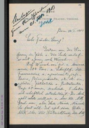 Brief von Elsbeth Krukenberg an Helene Lange