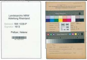 Entnazifizierung Helene Peltzer , geb. 04.02.1922 (Schaffnerin)