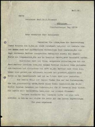 DAI Athen an H. Thiersch