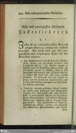 Acht und zwanzigster Abschnitt. Zuckersiederey