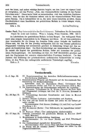 464, VII. Vereinschronik