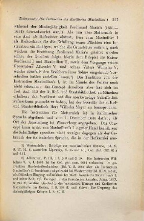 Die Instruction des Kurfürsten Maximilian I. für den Hofmeister Ferdinand Maria's vom Jahre 1646