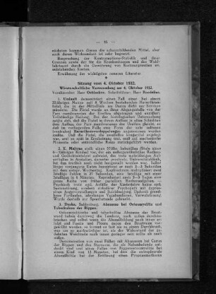 Sitzung vom 4. Oktober 1932.