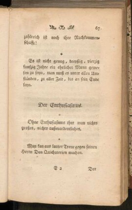 Der Enthusiasmus