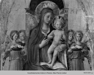 Thronende Madonna und Heilige : Thronende Madonna und Engel