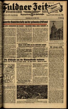 Ausgabe vom Donnerstag, den 30. April 1942.