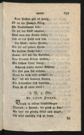 2. B. 3. Ode. An einen Freund