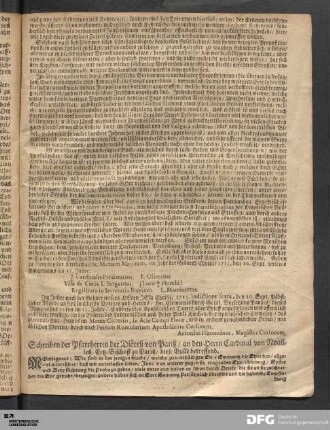 Schreiben der Pfarrherren der Diöceß von Pariß, an den Herrn Cardinal von Noailles...