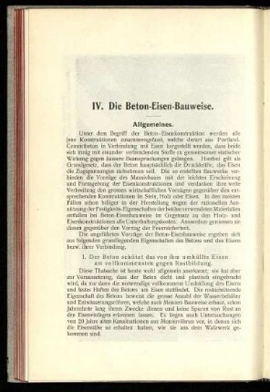 IV. Die Beton-Eisen-Bauweise.