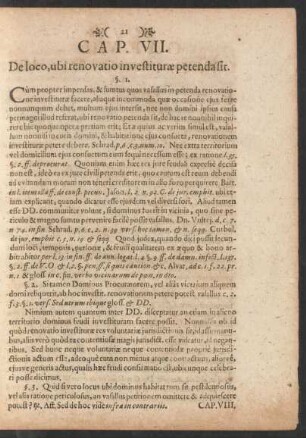 Cap. VII. De loco, ubi renovatio ...
