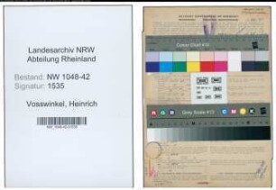 Entnazifizierung Heinrich Vosswinkel , geb. 19.01.1891 (Fabrikant)