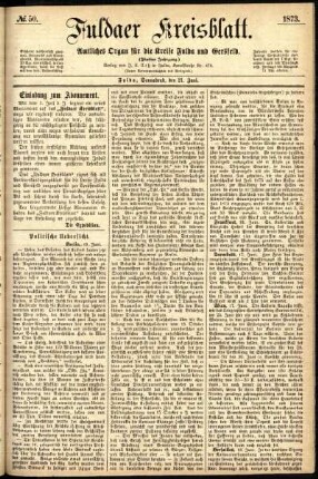 Ausgabe vom Samstag, den 21. Juni 1873.
