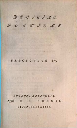 Deliciae poeticae, 4. (1784). - S. 52 - 72