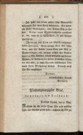 Fünfundzwanzigster Brief. Lovelace an Belford. - Achtundzwanzigster Brief. Lovelace an Belford.
