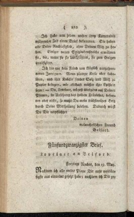 Fünfundzwanzigster Brief. Lovelace an Belford. - Achtundzwanzigster Brief. Lovelace an Belford.