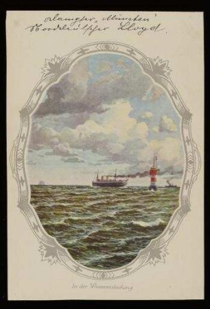 Hauptmahlzeit auf dem Dampfer "München"