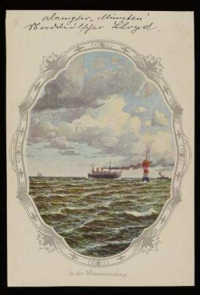 Hauptmahlzeit auf dem Dampfer "München"