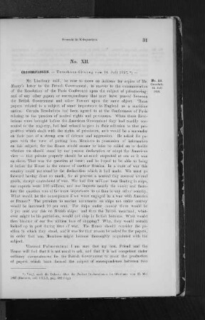 XII. Englische Unterhaussitzung, Marcy’s Amendement betr.