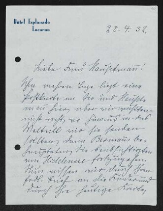 Brief von Hedwig Fischer, Gottfried Bermann Fischer und Brigitte Bermann Fischer an Margarete Hauptmann