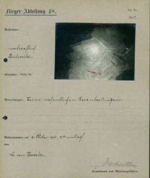 Foto feindlicher Stellungen nordwestlich von Bütweiler (Buethwiller) (Luftbild)