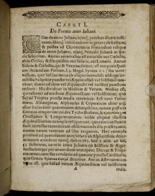 Caput I. De Forma anni Iuliani