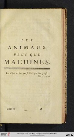 Les Animaux plus que Machines
