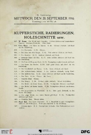 Kupferstiche, Radierungen, Holzschnitte usw. (Nr. 307-513)