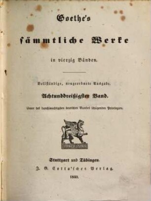 Goethe's sämmtliche Werke : in vierzig Bänden, 38. Der Farbenlehre polemischer Theil
